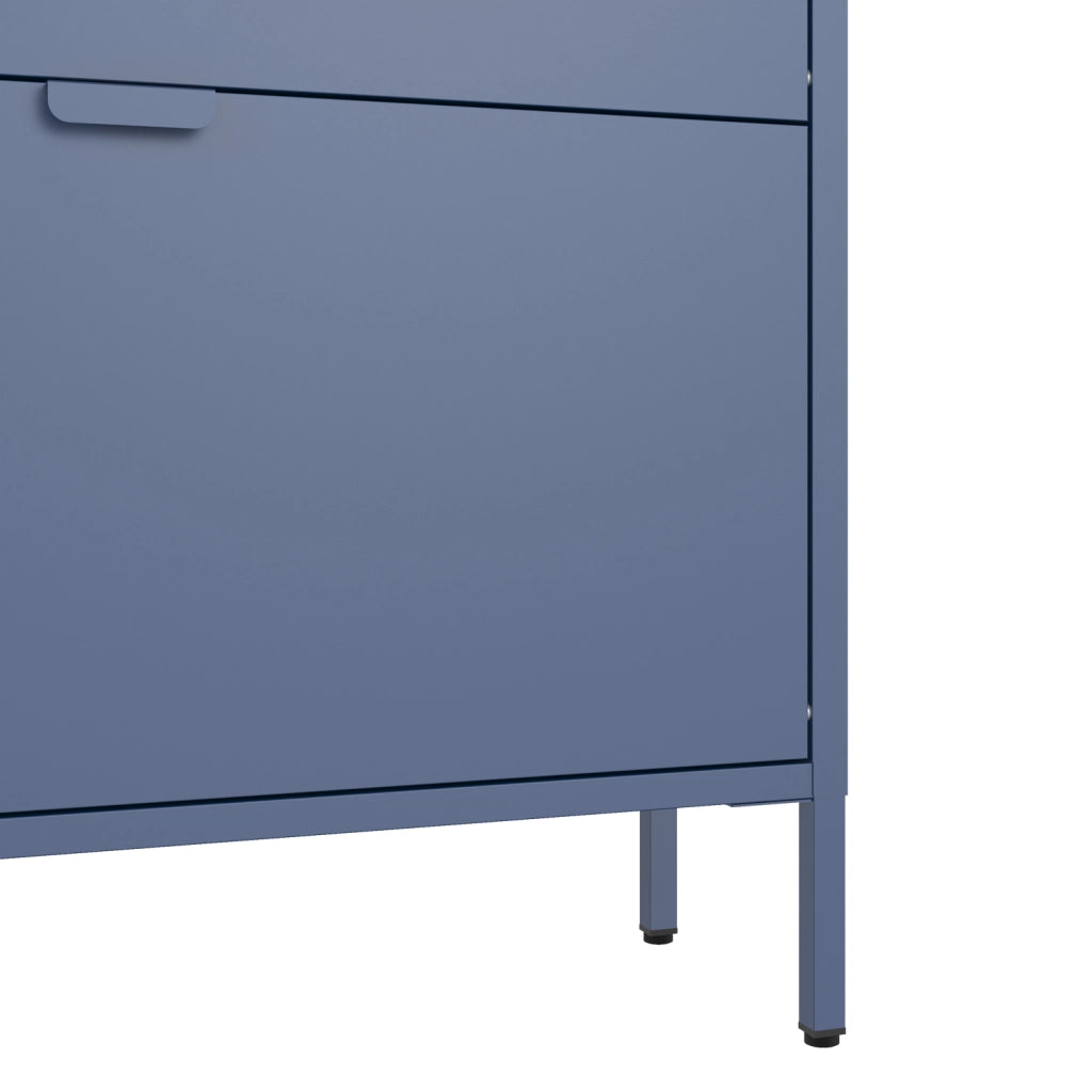 Scarpiera MARION a 3 ante in metallo grigio-blu