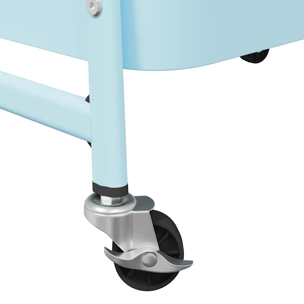 vidaXL Carrello Portaoggetti a 3 Ripiani Blu 42x41,5x77 cm in Acciaio
