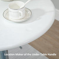 Tavolino da Bar Ø61x76-97 cm in Acciaio e ABS Bianco