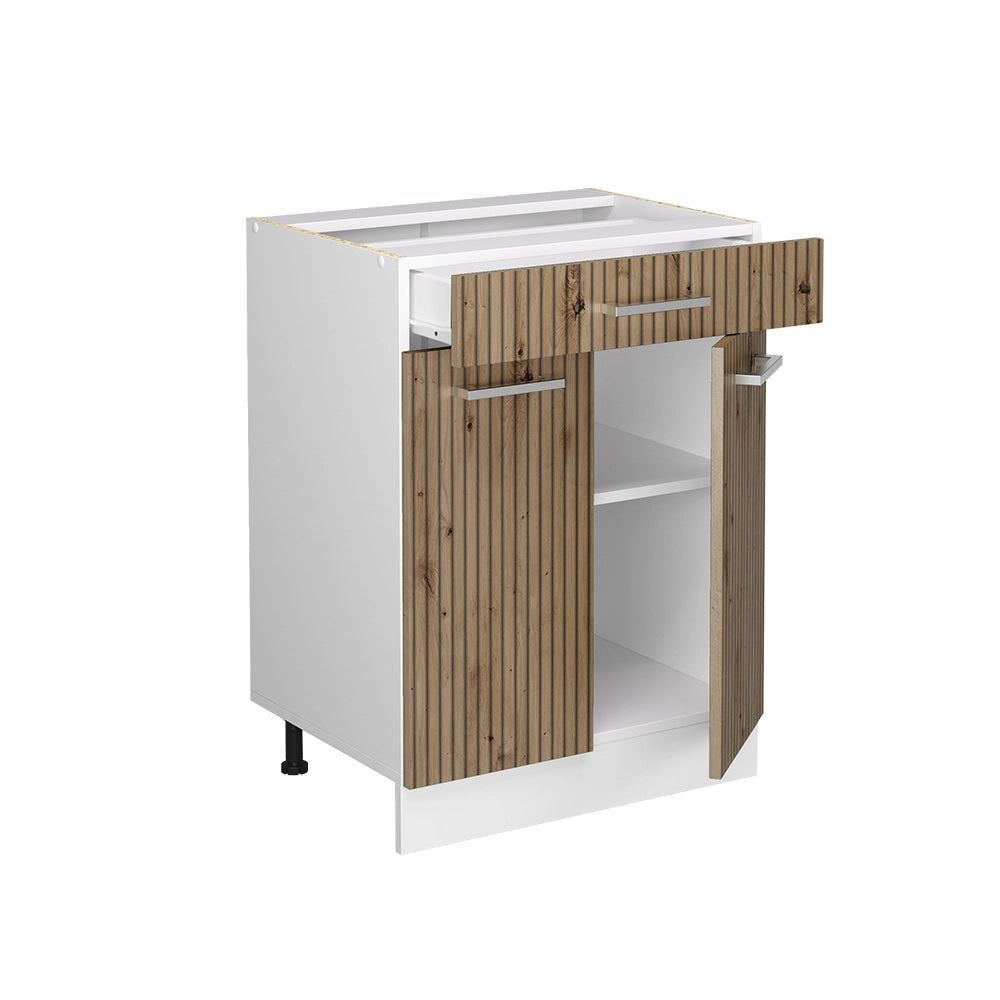 Vicco Mobiletto base per cucina Rovere artigianale 60 cm con cassetto, PL Antracite