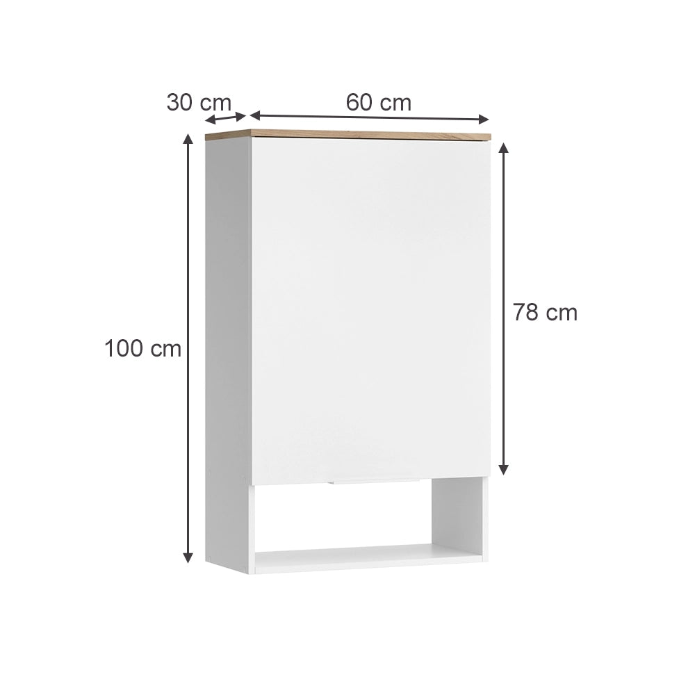 Vicco Credenza Bianco/Sonoma 60 x 100 cm con porta