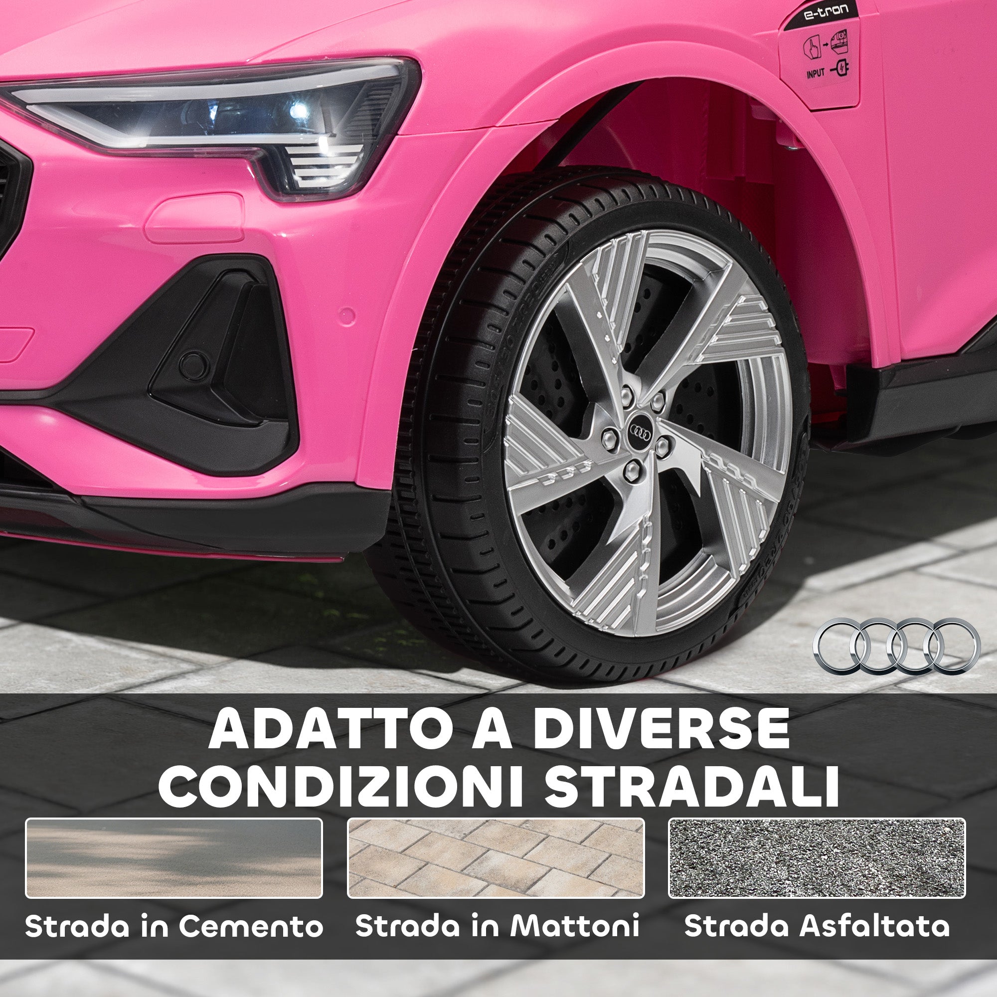 Macchina Elettrica per Bambini 12V con Telecomando Luci e Musica Rosa