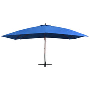 Ombrellone a Sbalzo con Palo in Legno-Ombrello da giardino 400x300 cm Blu