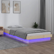 Giroletto con LED-Struttura Letto 75x190 cm Small Single in Legno Massello 779619