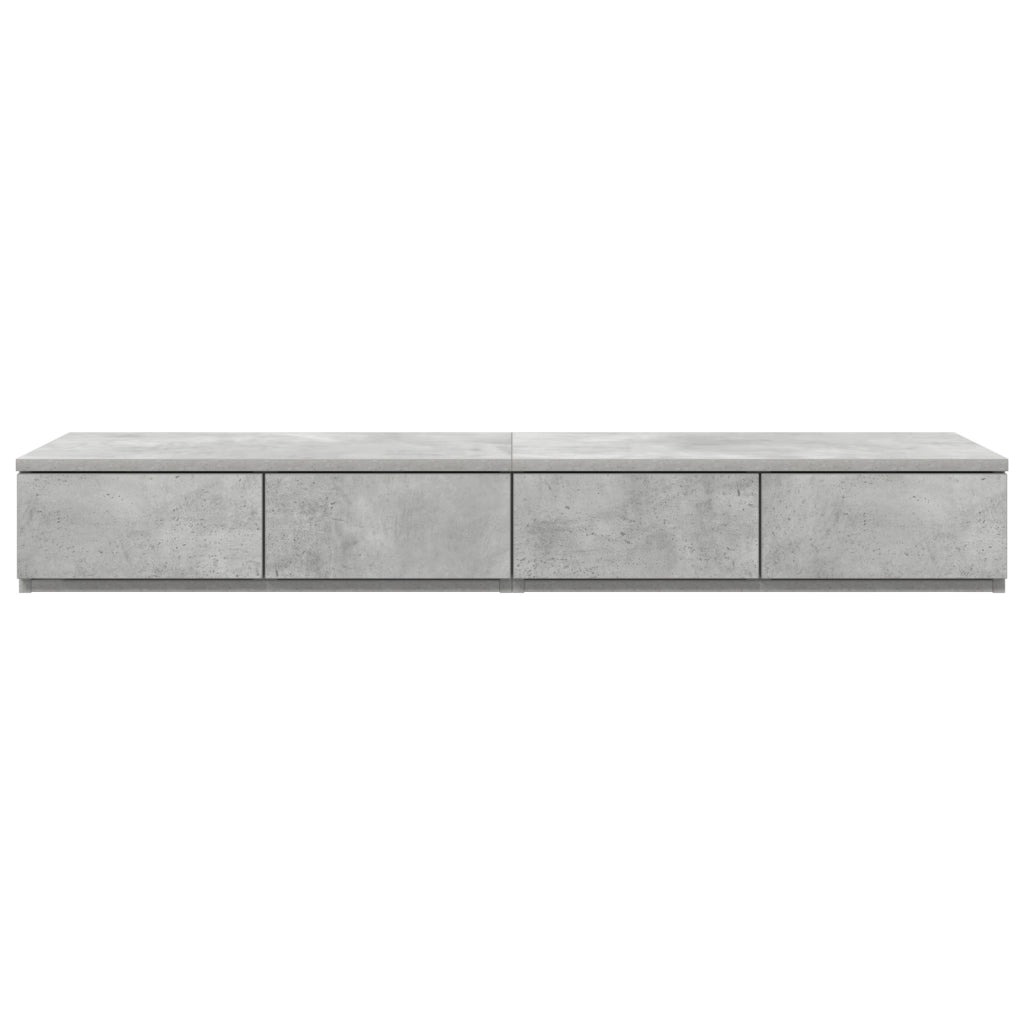Cassetti da letto Comodino grigio in cemento 120x36.5x16.5 cm Legno ingegnerizzato