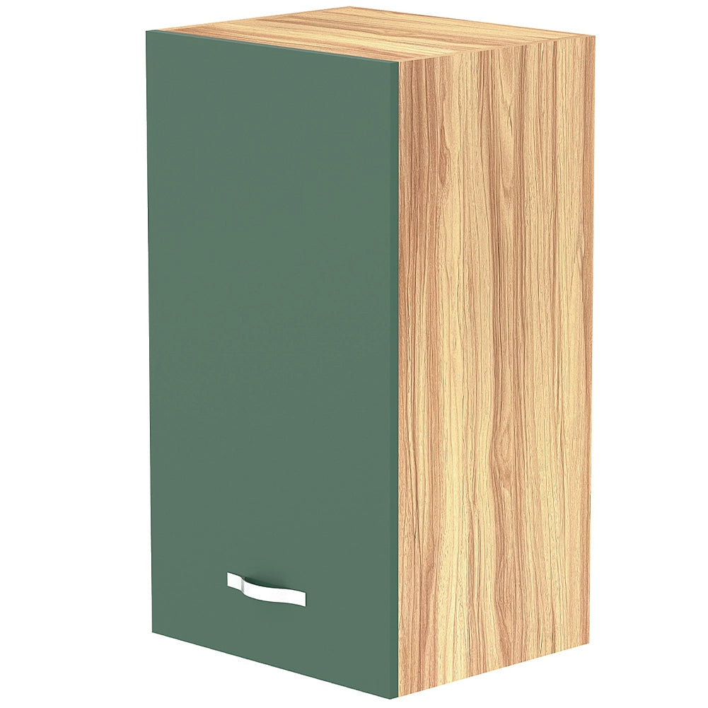 Pensile da Cucina Armadio Sospeso da Parete in Legno Design Minimal Colore Verde