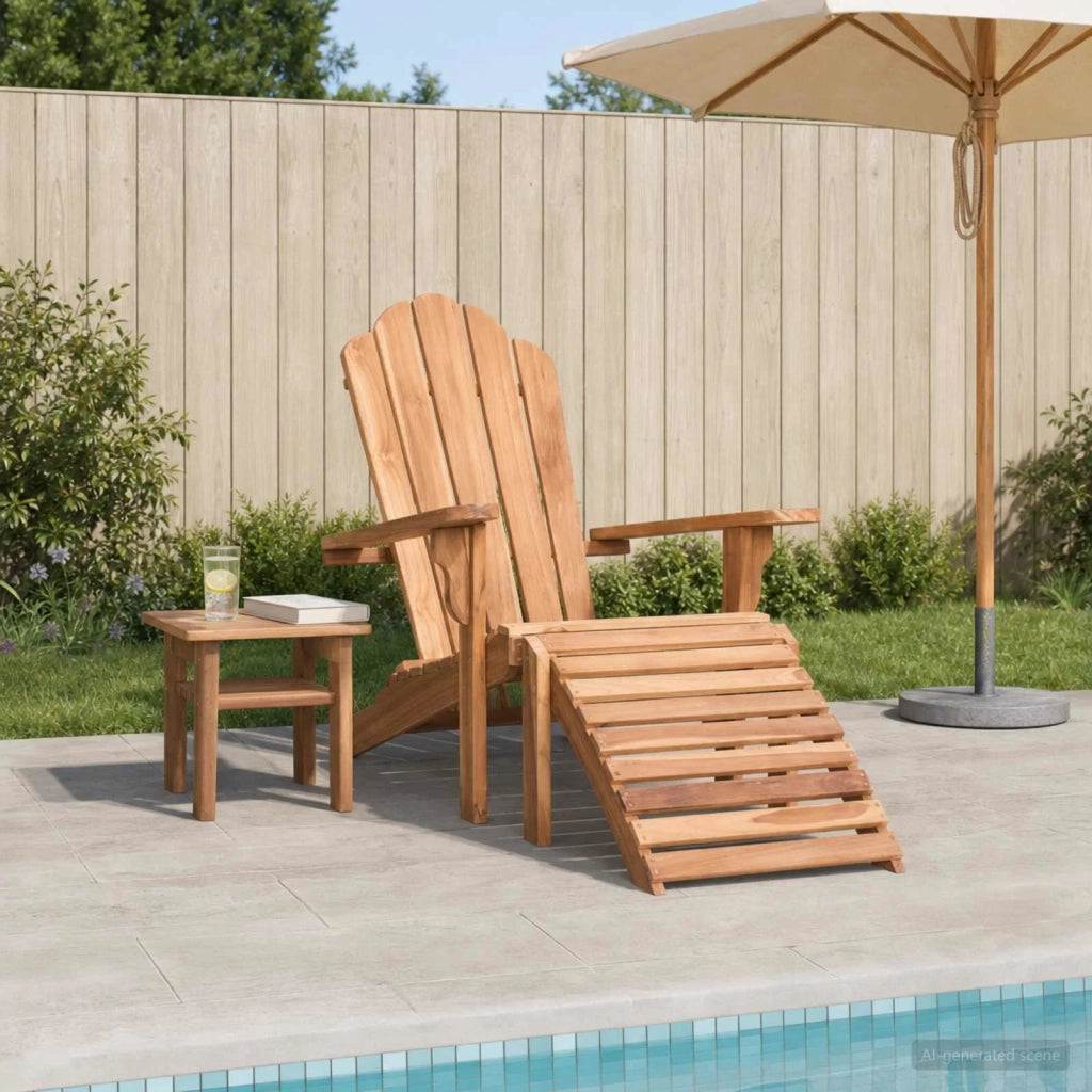 Sedia Adirondack da Giardino con Poggiapiedi Naturale 42041352