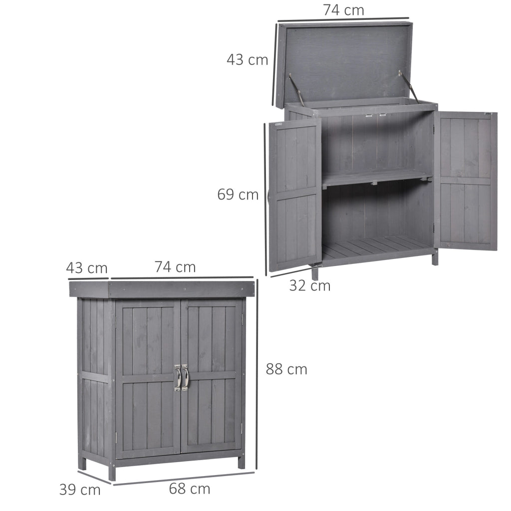 Cassapanca da giardino in legno di abete 127 x 56 x 60 cm; grigio chiaro