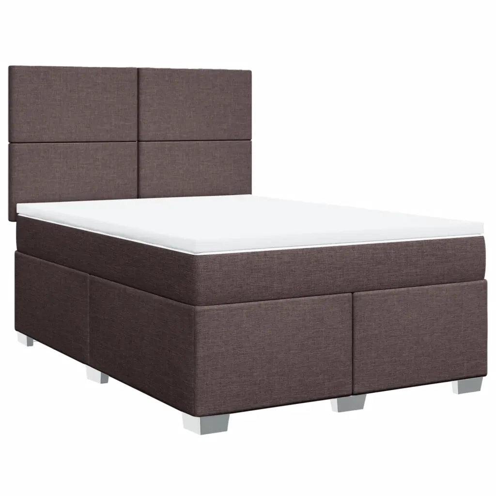 vidaXL Giroletto a Molle con Materasso Marrone Scuro 140x190cm Tessuto