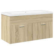 Mobiletto da bagno a parete con vano contenitore 90 x 38,5 x 46 cm legno composito rovere Sonoma 02_0055761