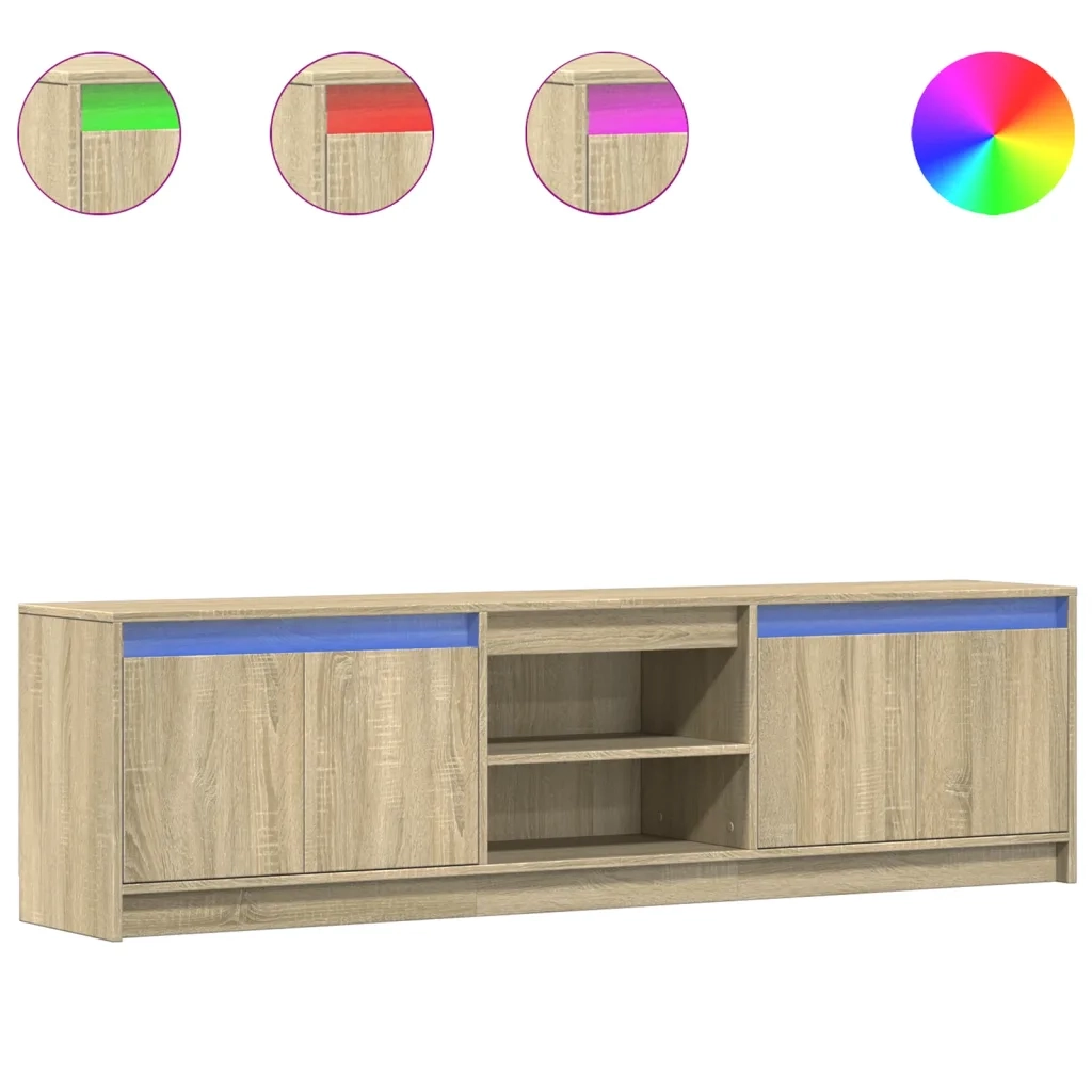 Mobile TV | Armadietto TV | Mobile Porta TV con LED Rovere Sonoma 180x34x50cm in Truciolato