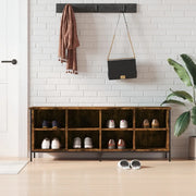 Scarpiera-Scaffale per scarpe Rovere Fumo 131x35x50 cm in Legno Multistrato