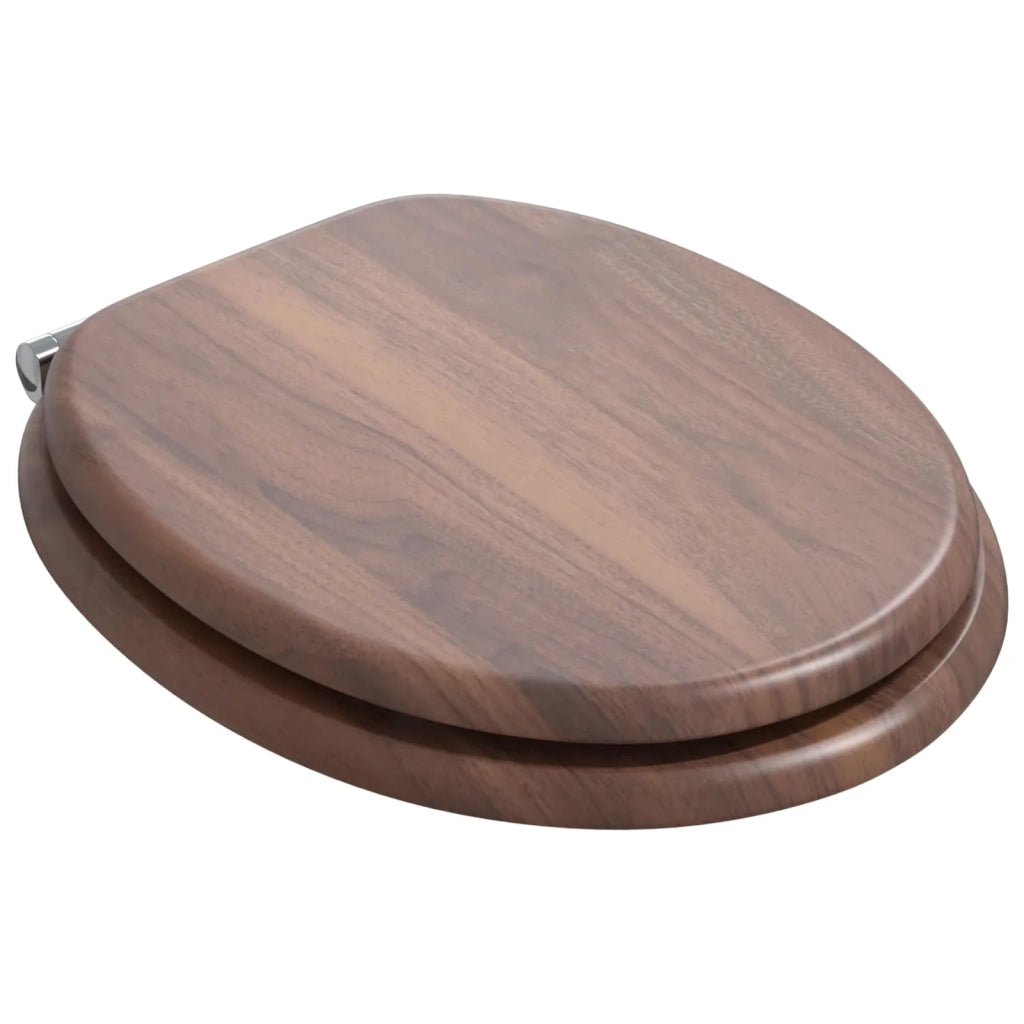 Sedile per toilette con chiusura morbida 2 pz Marrone CFW3464208