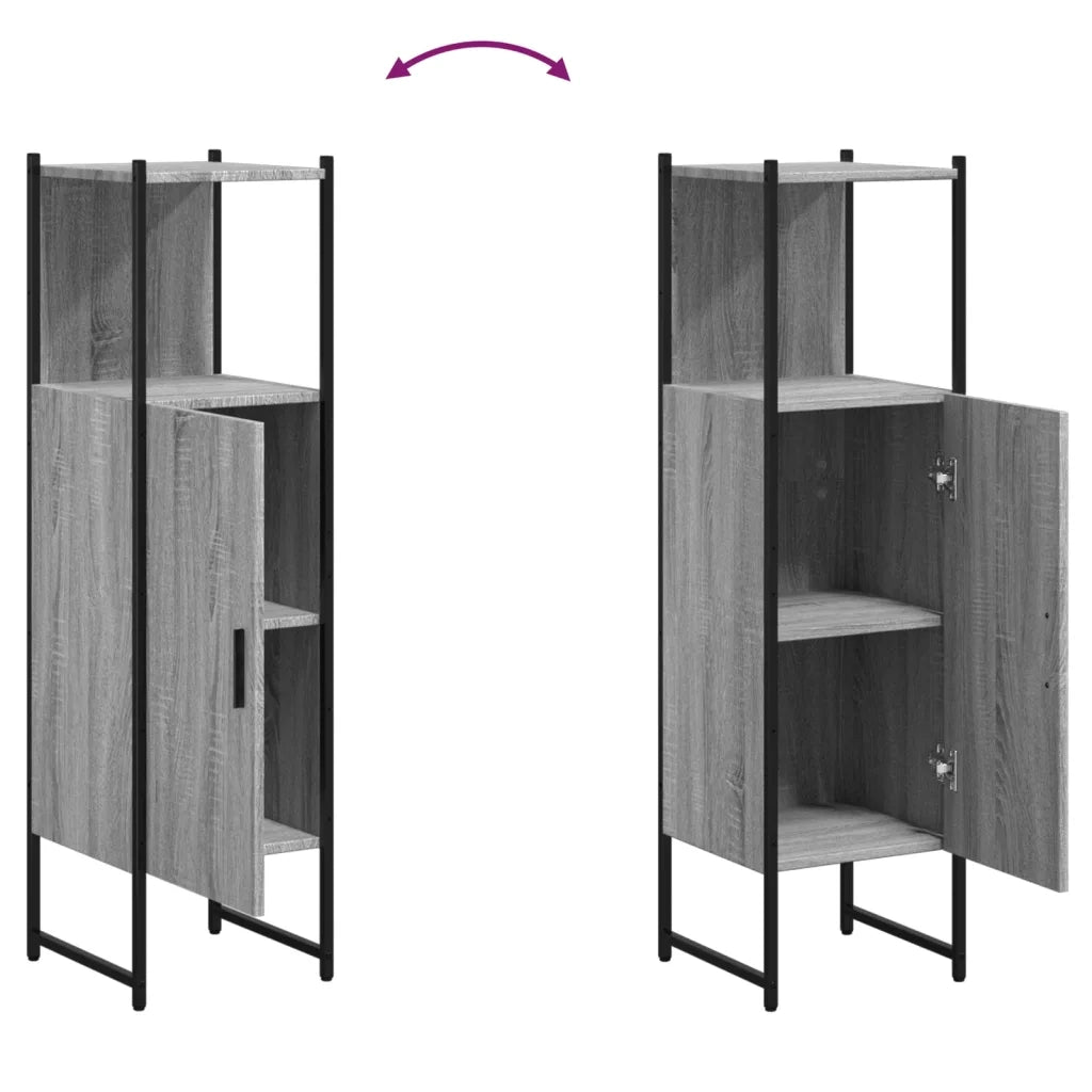 Mobile da Bagno Grigio Sonoma 33x33x120,5cm Legno Multistrato 842469