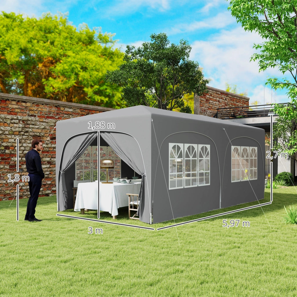 Tonnelle pliante 3x6m Pop Up ¨C zephmum ¨C Grigio chiaro