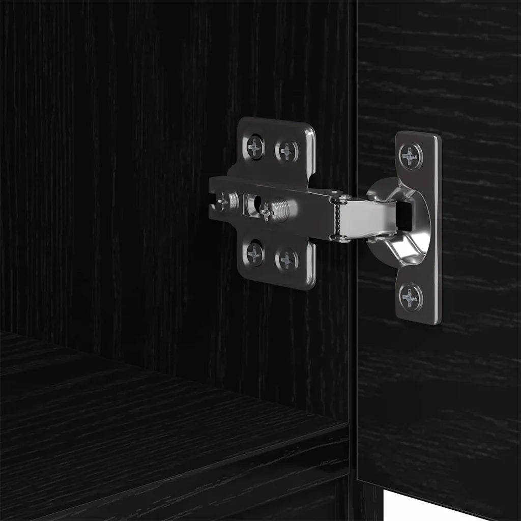 Armadietto per letto 2 pz Rovere Nero 40 x 39 x 40cm CFW1398031
