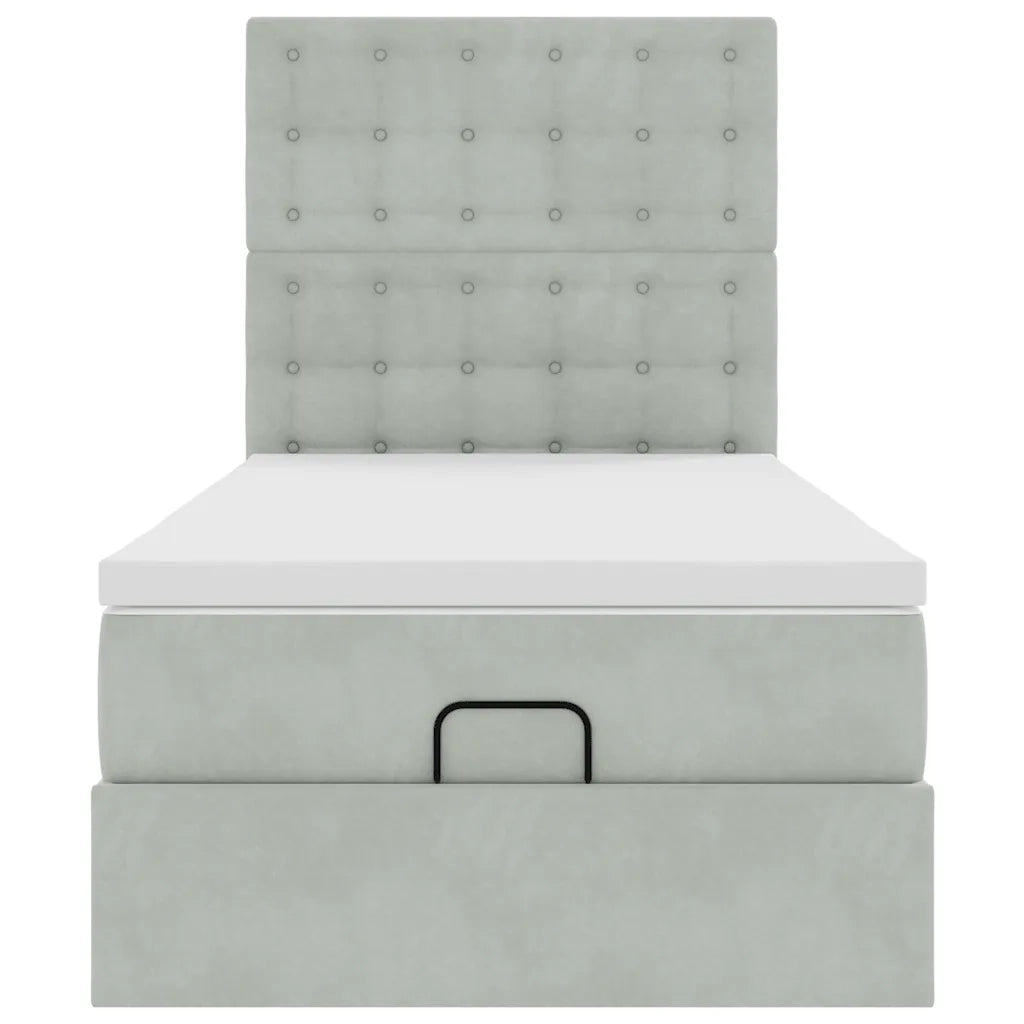 Struttura Letto Pouf con Materassi 100x200 cm Velluto 3314444