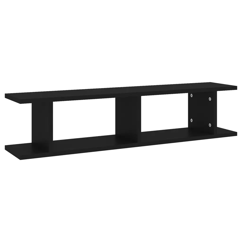 Mensole a Parete 2 pz Nere 90x18x20 cm in Legno Multistrato 807197