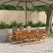 Set da pranzo da giardino da 9 pezzi Naturale 3434587