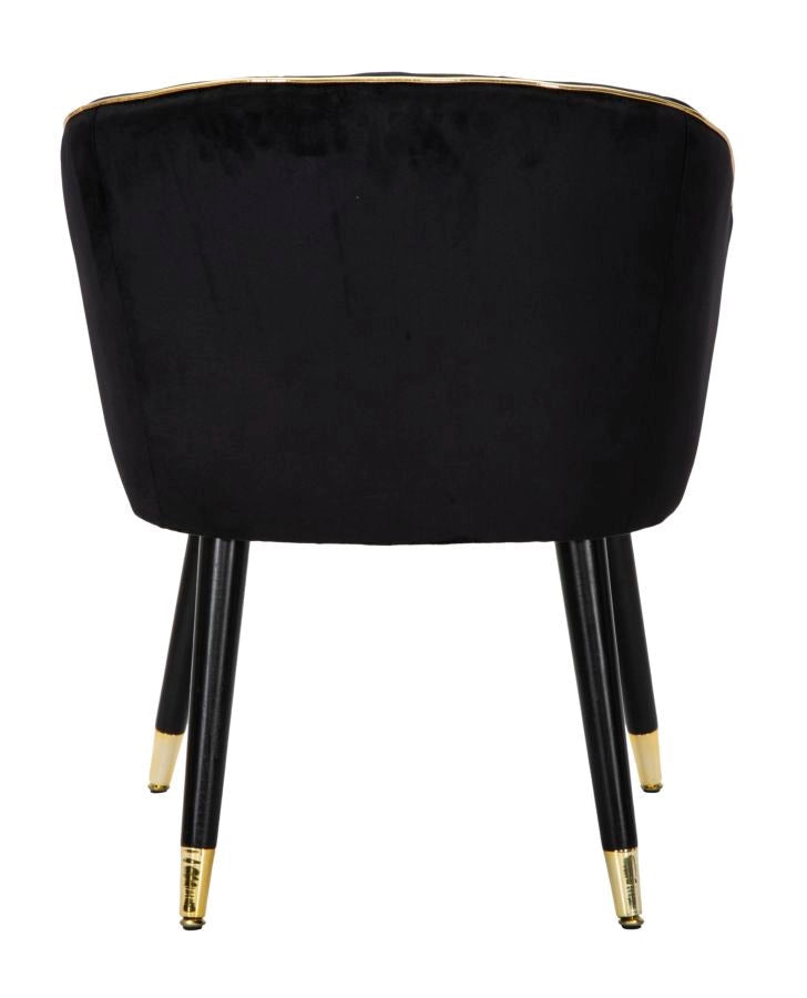 Poltrona Paris 62x58x78 cm in Legno Spugna Metallo e Poliestere Nero e Oro