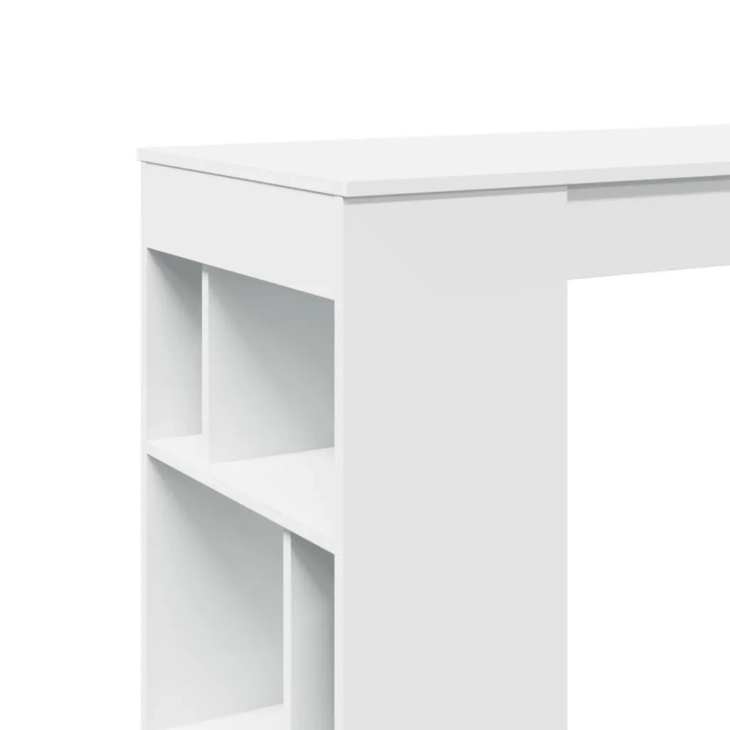 Tavolo Bar con Rastrelliera Bianco 102x50x103,5 cm Multistrato