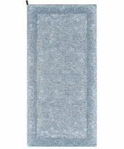 Tappeto moderno DUBLINO AZZURRO elegante cornice tinta unita, passatoia cucina multiuso lavabile antiscivolo cm.55x190