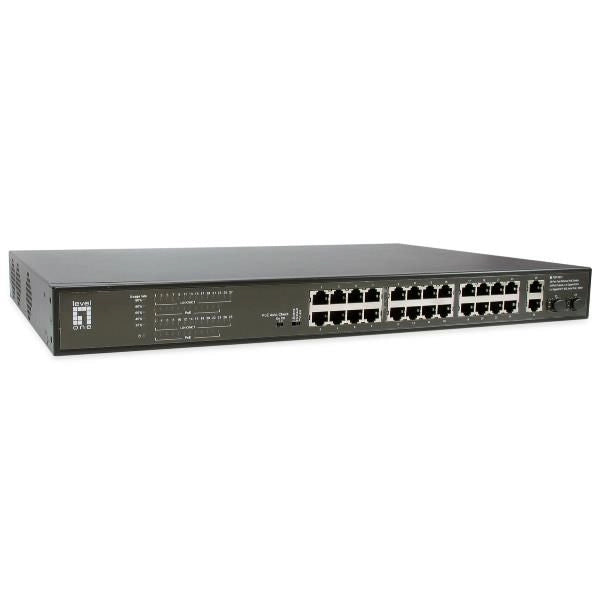 Levelone fgp-2831 switch di rete non gestito fast ethernet (10/100) supporto power over ethernet (poe) 1u nero