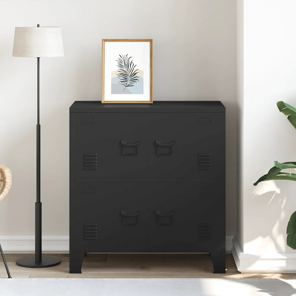 Armadio Classificatore Industriale Nero 75x40x80 cm in Acciaio cod mxl 44852