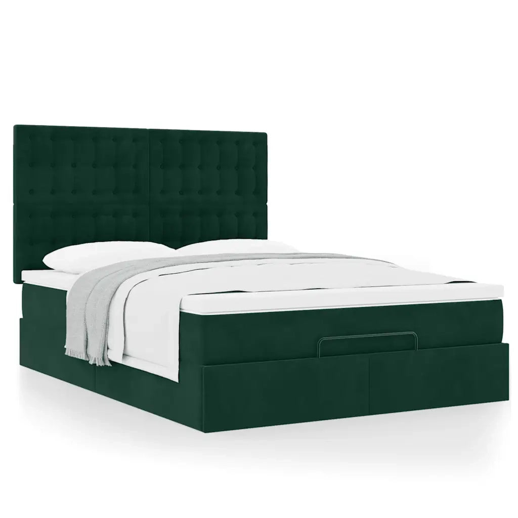 Struttura Letto Pouf con Materassi 160x200 cm Velluto