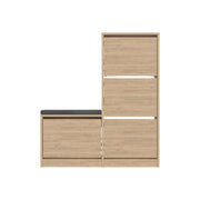 Mobile Portascarpe Velma, Scarpiera 8 Paia, 105x26x119h cm Marrone Quercia