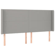 Testiera | Testata ad Orecchio Grigio Chiaro 203x16x118/128 cm in Tessuto