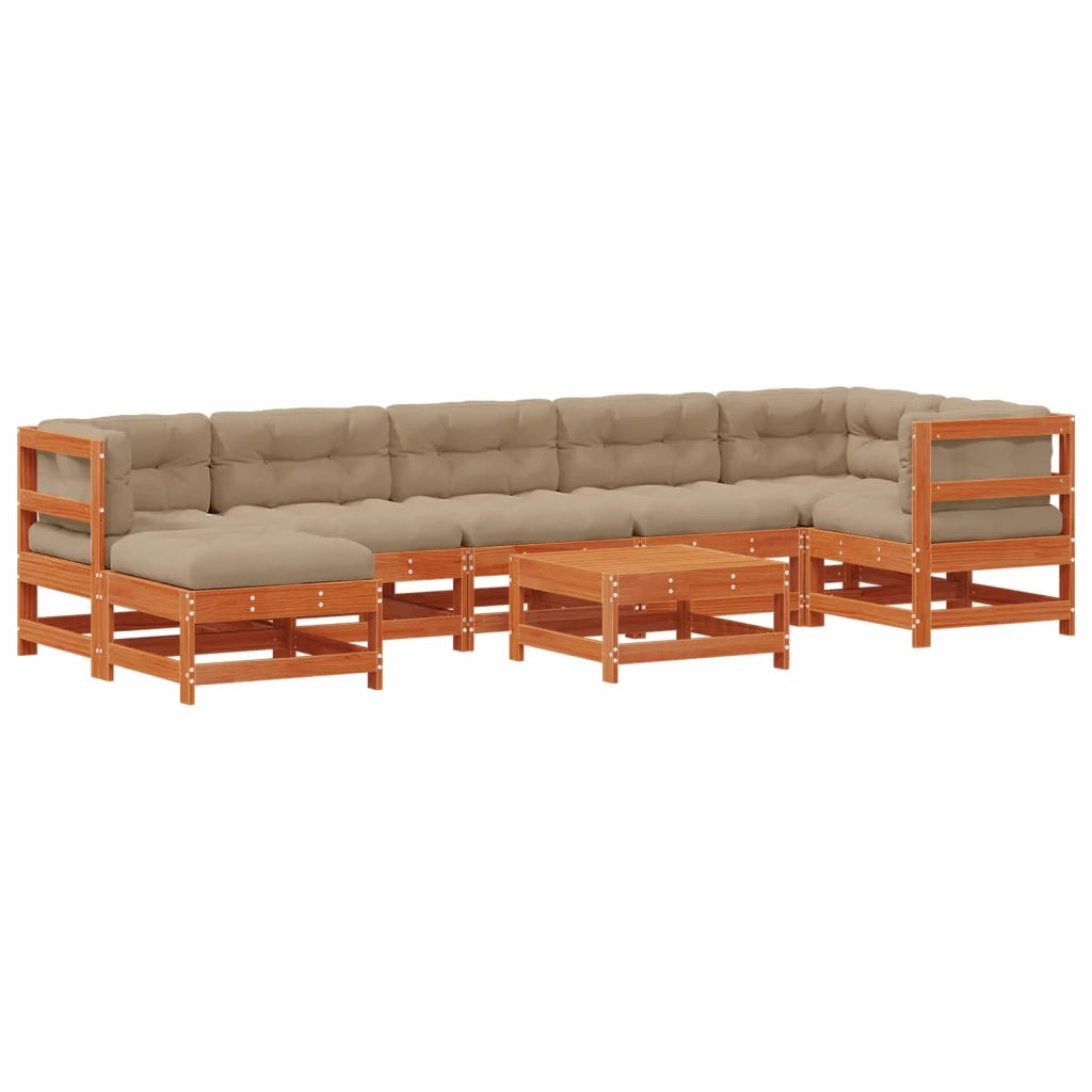 Set Lounge da Giardino 8 pcs Marrone Cerato
