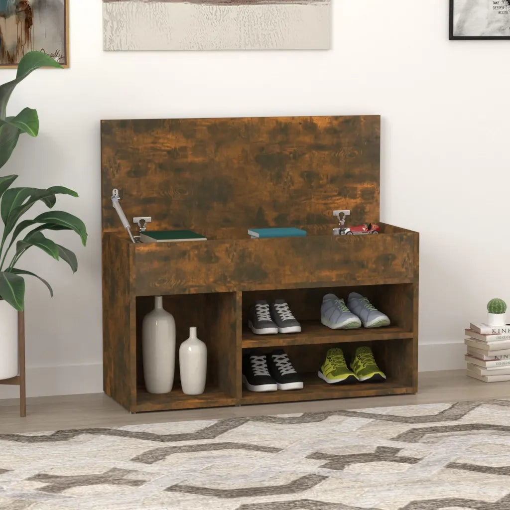 Scarpiera | Mobile per scarpe Rovere Fumo 80x30x45 cm in Legno Multistrato