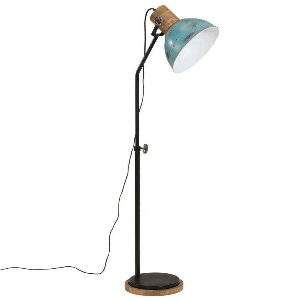 vidaXL Lampada da Terra 25 W Blu Anticato 30x30x100-150 cm E27