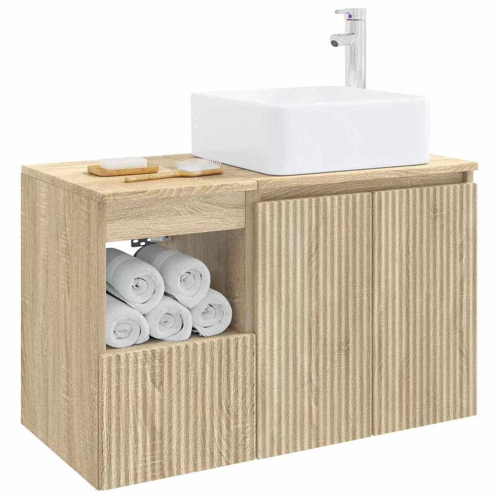Set di mobili per il bagno 2 pz Rovere Sonoma 3404046