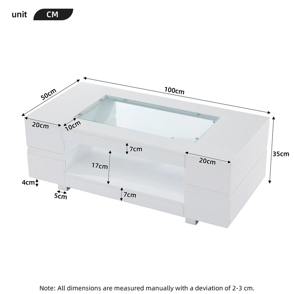 Tavolino da Caff¨¨ LED con App Bluetooth ¨C MINIMAL ¨C Bianco, Salotto/Soggiorno