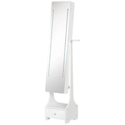 Armadio specchio scorrevole con appendiabiti e cassetto ¨C Zephmum ¨C Bianco 37x30x158 cm