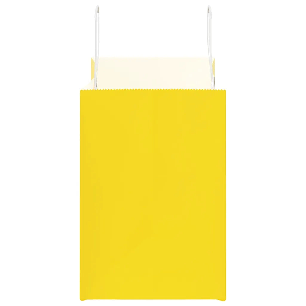 Sacchetti di Carta 50 pz con Manici Gialli 32x17x25 cm