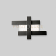 DOHA P/M - APPLIQUE COLORE NERO IN ALLUMINIO E METACRILATO A LED 3000K 3750LM 40W 84X55CM