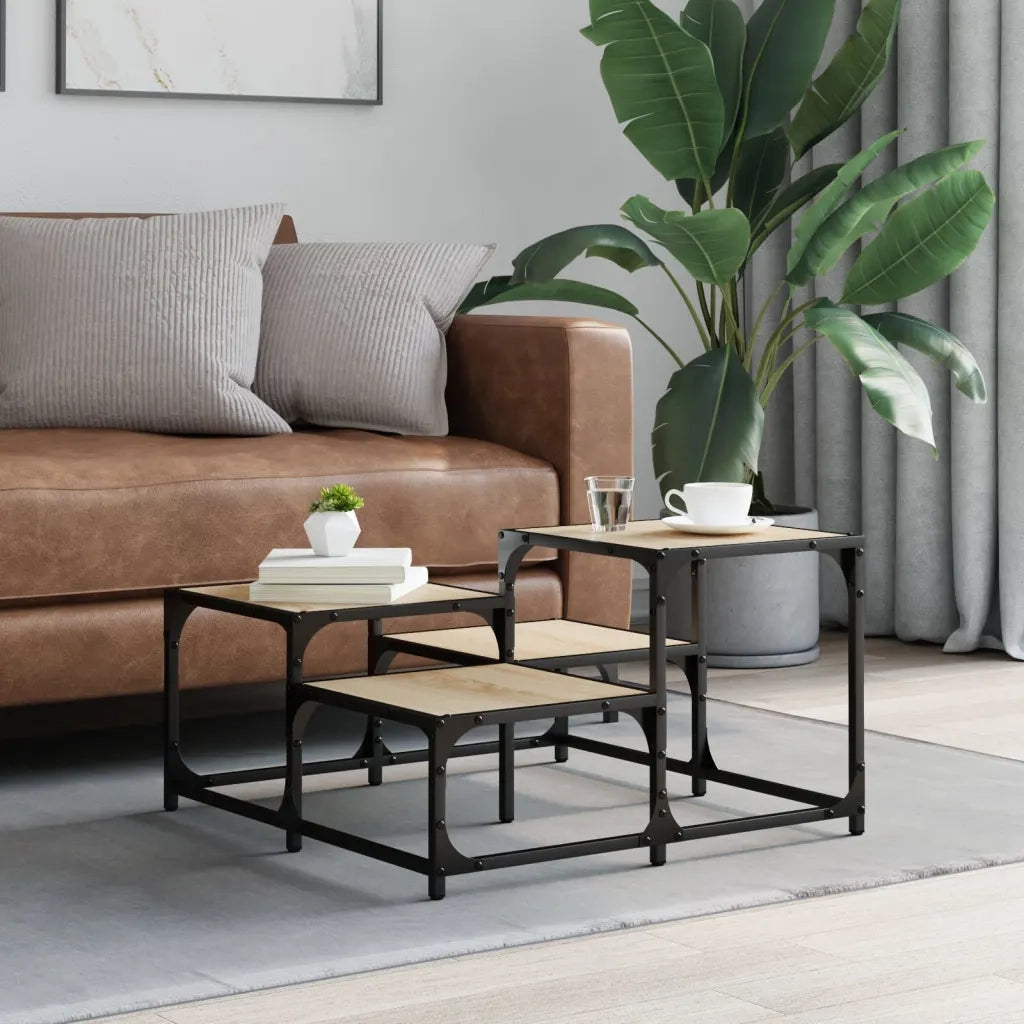 Tavolino da Salotto-Tavolino da soggiorno-Tavolo Rovere Sonoma 68x68x40 cm Legno Multistrato