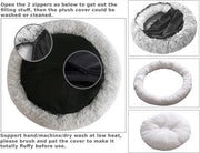 Donut per cani calmiante XL, cuscino rotondo con copertura rimovibile e lavabile, cuscino morbido e confortevole per cani ansiosi (80 cm, argento)