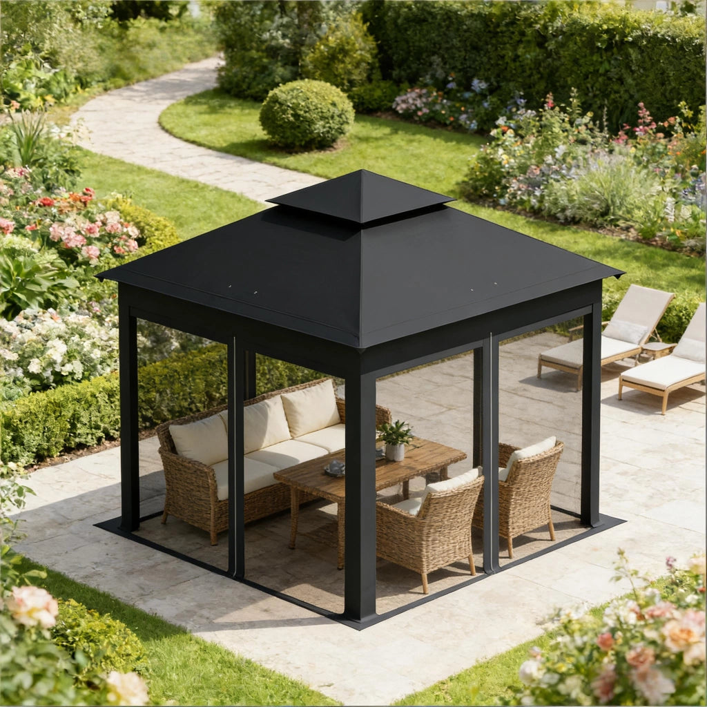 Tenda da giardino esterno a doppia parete tende per feste gazebo esterno gazebo portatile per patio (solo con gazebo)