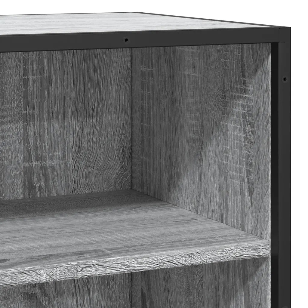 Credenza Grigio Sonoma 68x35x76 cm in Truciolato e Metallo 848977