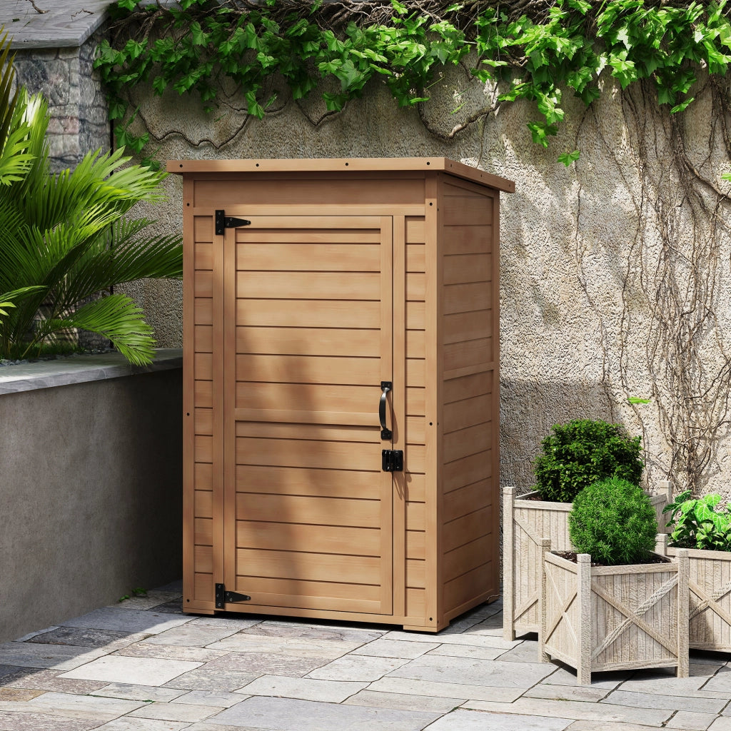 Armadio da Giardino in Legno ¨C Zephmum ¨C Marrone, 75x56x117 cm