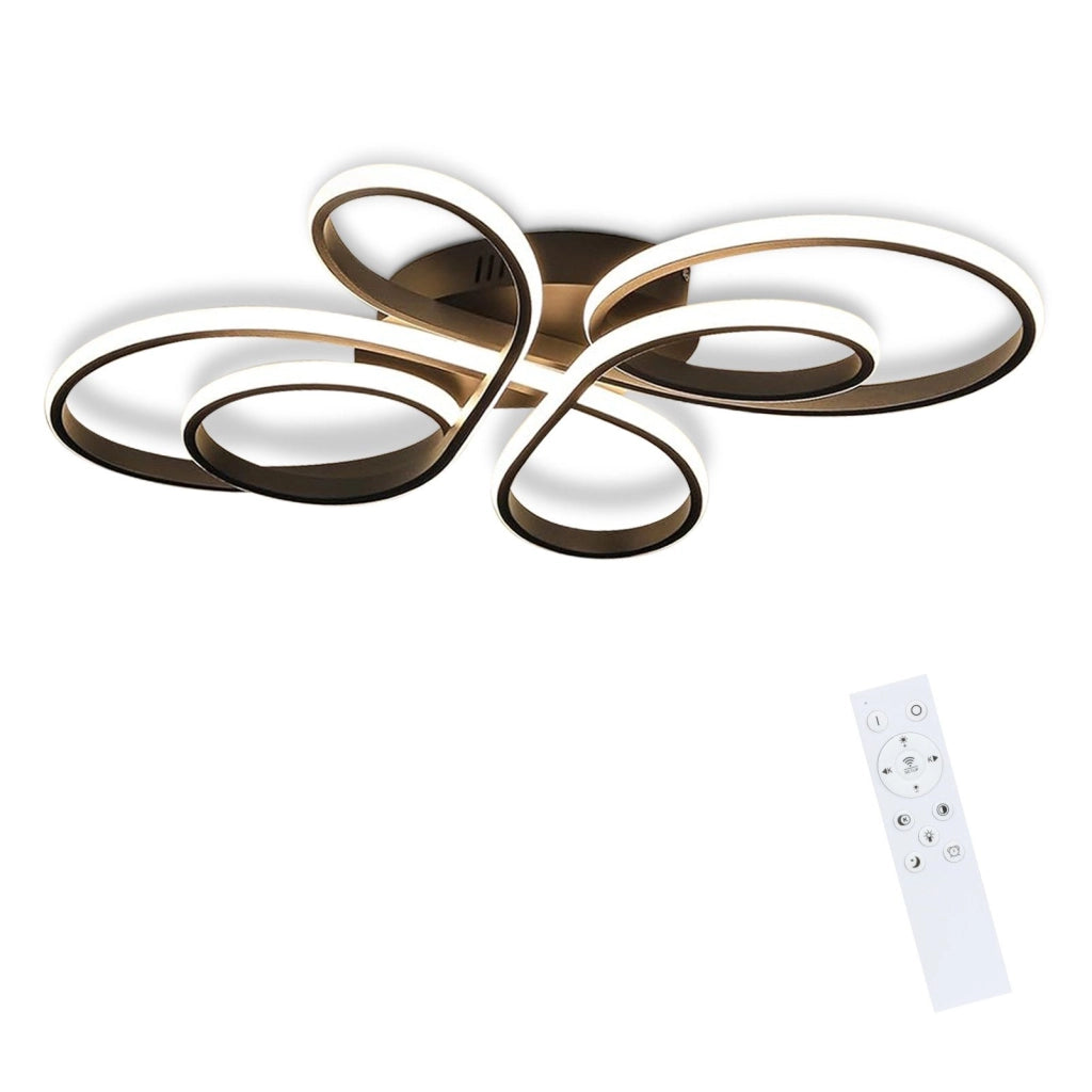ZMH Lampada da soffitto plafoniera LED nera dimmerabile 78W 80cm stile moderno telecomando per soggiorno