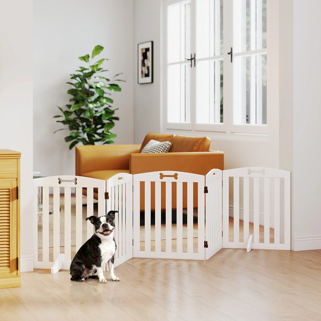 Cancelletto per Cani Autoportante ¨C Xylo ¨C 258x30x61 cm Bianco