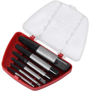Set di Estrattori a Viti 6 pezzi - Rimozione di Viti Danneggiate - Acciaio da Lavoro - Compreso Supporto - Adatto per 4-25 mm - Estrattore di Viti