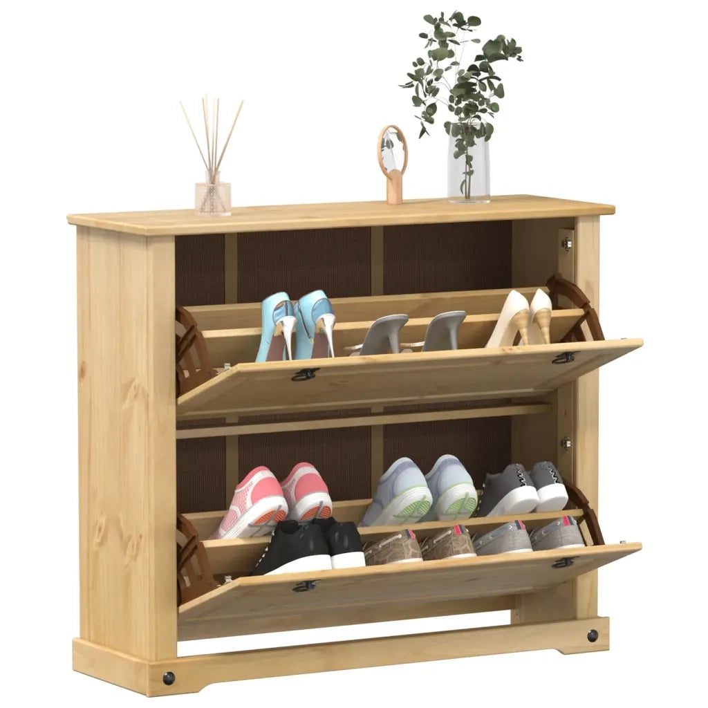Scarpiera | Mobile per scarpe Corona 99x32x85 cm in Legno Massello di Pino