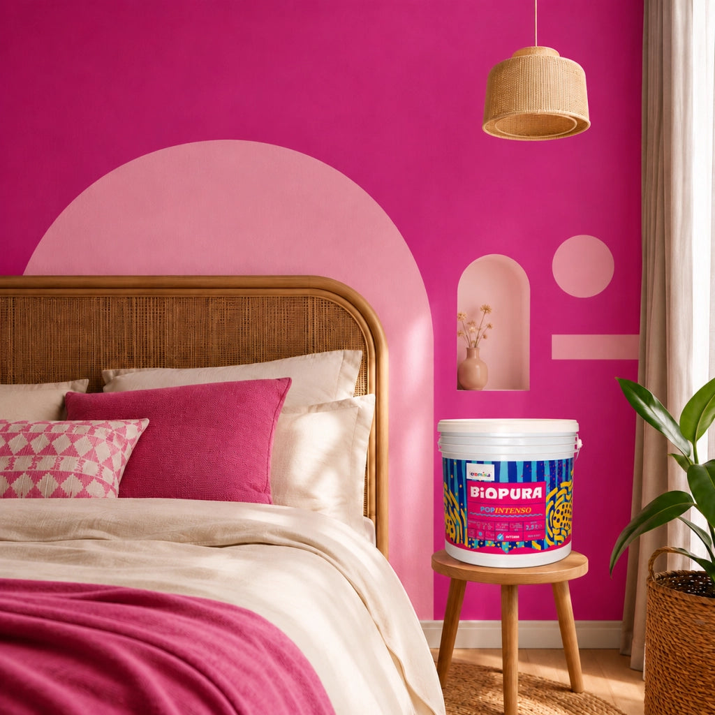 Popintenso palestra e decori interni pittura murale lavabile e coprente cromika *** formato 2.5 lt, colore- fucsia fo...