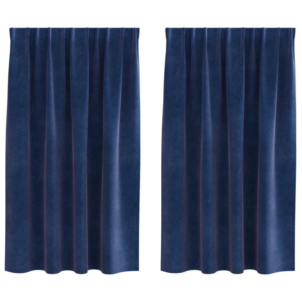 Tende oscuranti 2 pcs Blu Scuro 140 x 175 cm Velluto 4107199